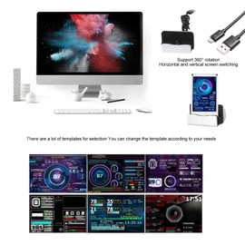 Dpofirs Mini Pantalla IPS USB de 3,5 Pulgadas, AIDA64 PC CPU Monitor de Datos Panel de Sensor de PC Pantalla Monitor de Temperatura, Monitor de Temperatura de la Computadora para