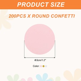 sourcing map 200Pcs Round Confetti Glitter Confetti Table for Party Wedding Festival Decorations, 1.2 x 1.2 Inch, Pink, Gold, White