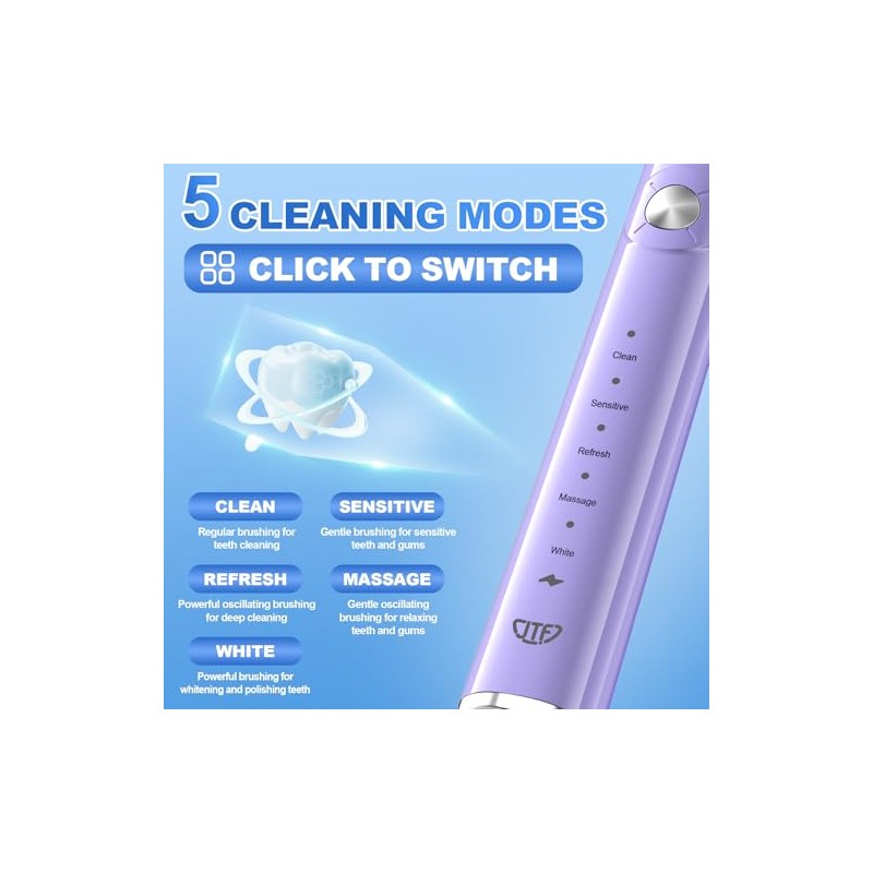 JTF Sonic Cepillo de dientes eléctrico – con estuche de