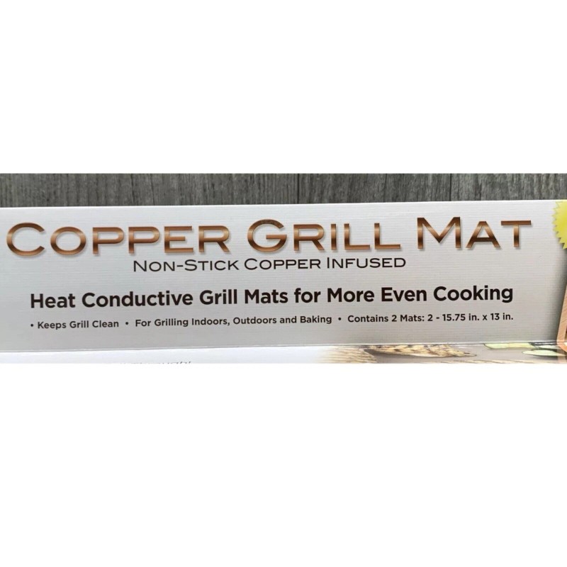 Idea Village (2) Pkgs Non-Stick Copper Grill and Bake Mat
