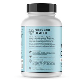 Activated Charcoal Capsules 125 Vegetarian Capsules 320mg - Vegan 100% Pure Coconut Shell Charcoal No Filler