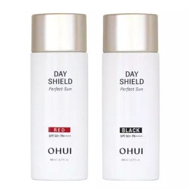 O Hui 오휘 데이쉴드 퍼펙트 선크림 선블랙 레드 대용량 80ml [퍼펙트 선 블랙(증량 80ml)] O Hui Day Shield Perfect Sunscreen Sun Black Red Large Size 80ml [Perfect Sun Black (Increased Amount 80ml)]