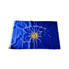 PREMIUM QUALITY Conch Republic of Key West and the Florida Keys Embroidered Single-Sided 100% Heavy-Weight 300D Nylon 2x3 (2'x3' Single-Sided) Flag