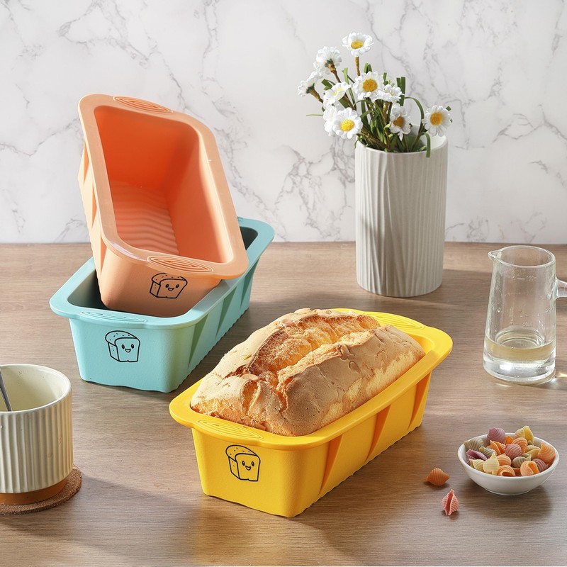 DAJLFA Silicone Bread Loaf Pan, 3 PCS Silicone Loaf Pans