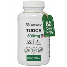 PRISTINE'S Tudca 500MG Liver Support & Purified Bile Salts Supplement Capsules - 60 Day Supply - Gallbladder Liver Organ & Digestion Detox and Cleanse Support Supplement - Gluten Free Non GMO