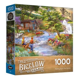 RoseArt - Chris Bigelow - Fishing from The Banks - 1000 Piece Jigsaw Puzzle for Adults