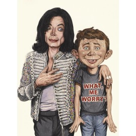Mad Magazine Themed NEW Metal Sign: Alfred E. Neuman w/ Michael Jackson, WORRY!