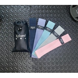 Xplorel Resistance Bands w/Carrying Bag, Workout Book & Fitness Planner for Working Out - Heavy Duty Strength Training Bands Set w/ 5 Resistance Levels - Stretch Bands for Physical Therapy Pastel