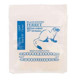 American Orthodontics Elastics Wildlife Ferret | Light, 2.5 Oz, 5/16" Size, 100 Packs Per Box, 10,000 Total | Made in The USA | Exacting Dimensions, Precision Cutting, Top Quality Latex Tubing