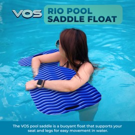 VOS Rio Pool Saddle Float – 2 Pc Pk | Ultra Buoyant, Comfortable Floating Pool Seats for Adults | Water Saddle Floats for Swimming, Lakes, Rivers | Hurricane Blue