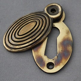 Brass Oval Beehive Escutcheon