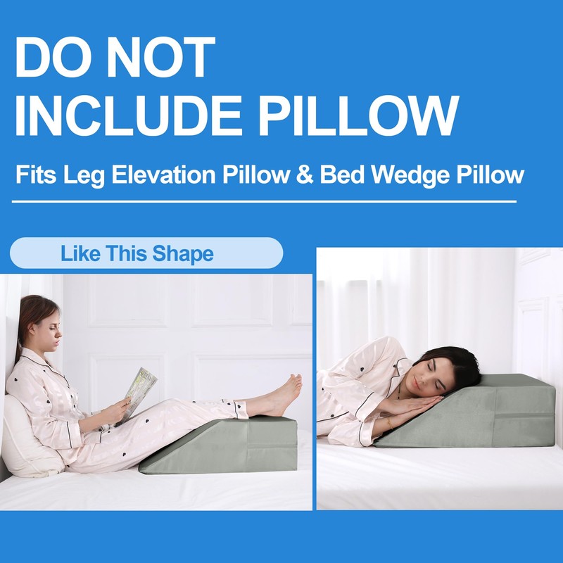 HOMBYS Satin Wedge Pillow Cover Leg Elevation Pillowcase -Silky &