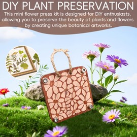 Mini Flower Press Kit for Plants Art and Crafts | Pocket Wooden DIY Pressing Tool | for Botanical Flower Preservation (Color 1)