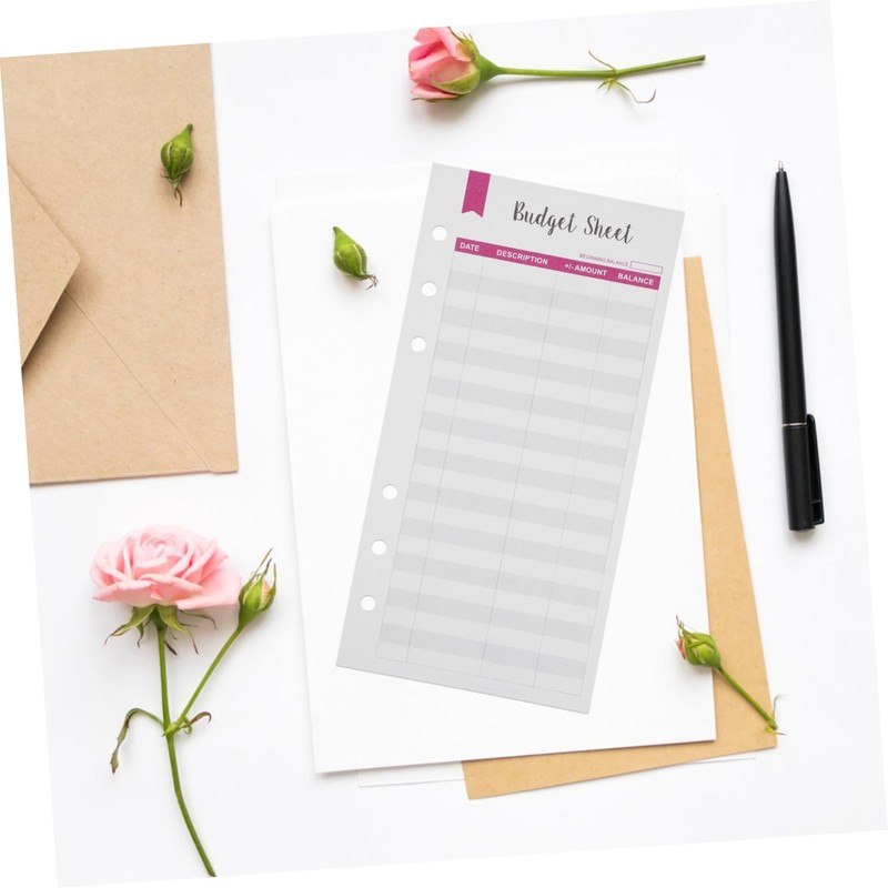 TEHAUX 1set Budget Planner Refills Thick Punched Expense Tracker Sheets