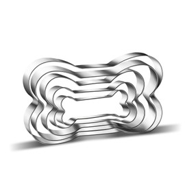 KSPOWWIN 5 Pieces Dog Bone Cookie Cutter, Stainless Steel Cookie Biscuit Cutter Set