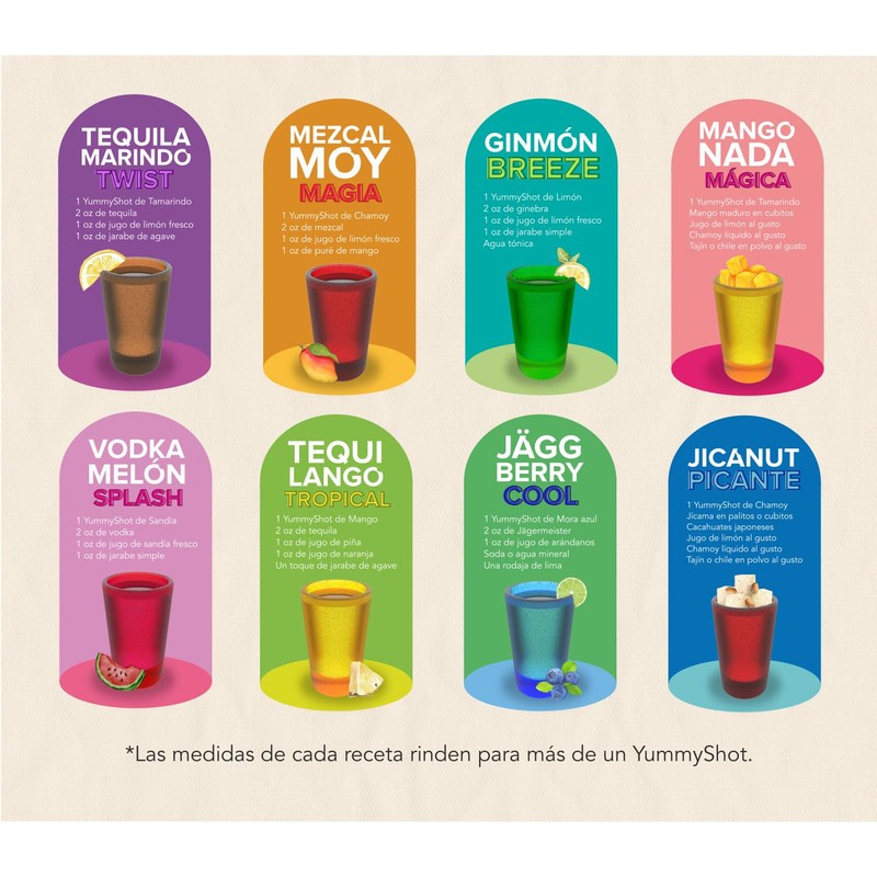 YummyShots – Vasos Tequileros de Gomita 12 pzas Sabores Surtidos