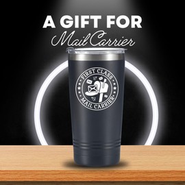 Onebttl Mail Carrier Gifts, Mailman Lady Appreciation Gifts for Postal Workers, Postman - First Class Mail Carrier Stainless Steel Tumbler 20OZ