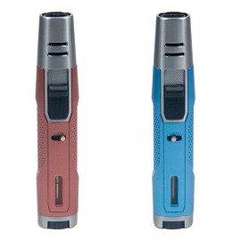 2 Pack Double V Torch Jet Flame Refillable Butane Adjustable Cigar Lighter