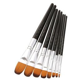 8pcs Paint Brushes Set Filbert Tips Nylon Hair Paintbrushes for Students Adults Asts Acrylic Oil Watercolor Gouache Nail Body Face Art Crafts Supplies QIUNI
