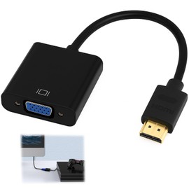 pawpoem HDMI to Vga Adapter, Gold-Plated Adapter (Male to Female), HDMI Female to Vga Male Converter for Tv Stick, Laptop, Pc, Monitor, and More, Supports 1080p Full Hd Black, Vga Adapter