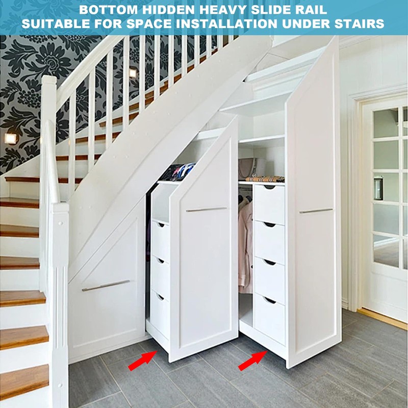 1 Pair Undermount Heavy Duty Drawer Slides, 16 24 32