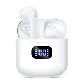KTGEE Auriculares Inalámbricos Bluetooth 5.3, Auriculares Estéreo de 40 Horas de Reproducción con Estuche de Carga con Pantalla LED, Auriculares Intra