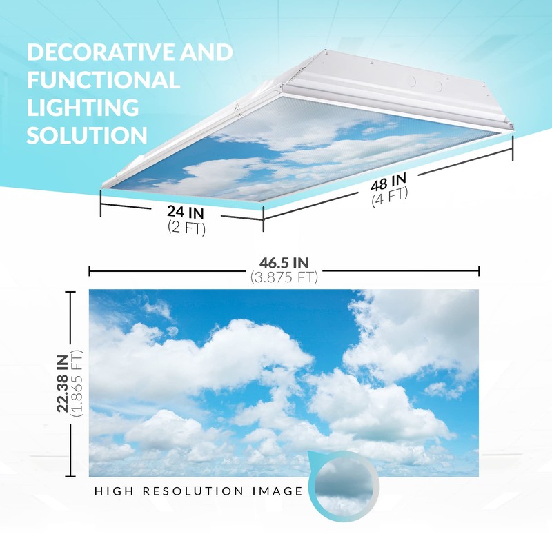 Fluorescent Light Cover for Classroom Ceiling Lights Clouds - Premium