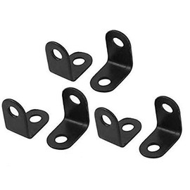 LASSUM 10PCS Stainless Steel Black L Bracket,90 Degree Right Angle Brackets Fastener Fit for Wood, Shelves, Furniture, Cabinet and Ect, 20mmx20mmx16mm, 2 Hole