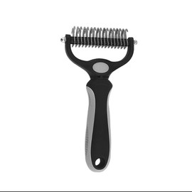 Pet Comb Ultimate Dog Grooming Set: Professional Deshedding Brushes for Dogs & Cats – Perfect for Long-Haired Breeds, Flea Removal, & Dematting (Grey, For Large and Medium Dogs)