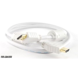 CablesOnline 3 ft. Hi-Speed HDMI 28AWG Audio Video Cable w/ Ferrite Cores, Gold-Plated White