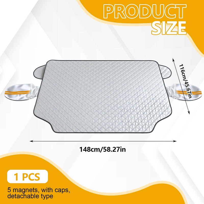 Car Windshield Snow Cover for Ice & Snow Protection,4-Layer Universal