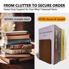Brosisincorp Walnut Wood Book Ends for Shelves - Hand Polished