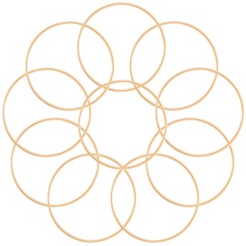 Gadpiparty Macrame Rings 10pcs 4 Inch Metal Crafts Hoops, Dream Catcher Rings, Floral Hoop, Wreath Macrame for Dream Catcher DIY Craft Home Craft DIY Wedding Decoration Embroidery Tools Brass Ring