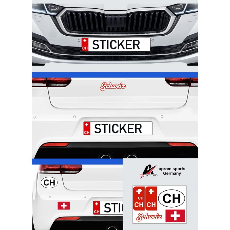 Daged Switzerland Sticker Card 5 Pieces – Foreign License Plate