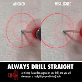 BullseyeBore Core CR1-100 Drill Guide for Straight Holes - Magnetic Drill Attachment with Efficient Red Laser for Visual Worksurface Alignment - Compatible with Common bits from 2” to 5”