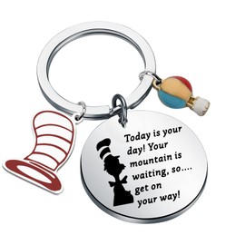 AATOP DR Inspirational Keychain Seuss Teacher Thank You Gift Motivational Quote Gift (Today Is your day 1uk)