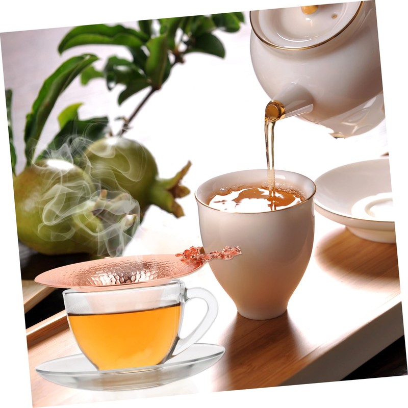 Mobestech Copper Tea Infuser Filter with Heat Resistant Plum Blossom