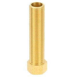 PATIKIL 1/2" Male to 1/2" Female Brass Pipe Extension Fitting Adapter, 5 Pcs 100mm Length Straight Thread NPS Hex Connector Pipe Fittings Bushing Converter