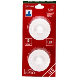Konstsmide LED Teelicht 2er Set, klein, 2 blaue Dioden, batteriebetrieben, Innen, 2 x CR2032 3V (inkl.) - 1987-400, Blau