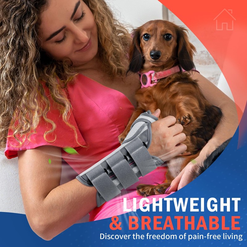 FEATOL Carpal Tunnel Wrist Brace Night Support, Thumb Spica Splint