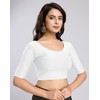 Trendmalls Women's Dobby Pure Cotton Elastin Stretchable Readymade Blouse (B01-Red-3XL)