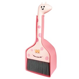 Mini Broom and Dustpan Set Cartoon Small Broom with Dustpan Combo Set Cute Cleaning Kit for Home Office Floor (Pink)