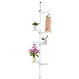 YINZINR Plant Stand 7 Tier Tension Rod Plant Holder Height Adjustable, Expandable Flower Pots Display Rack Stand Hanger Metal Corner Storage Shelf, for Bathroom Bedroom Balcony Kitchen