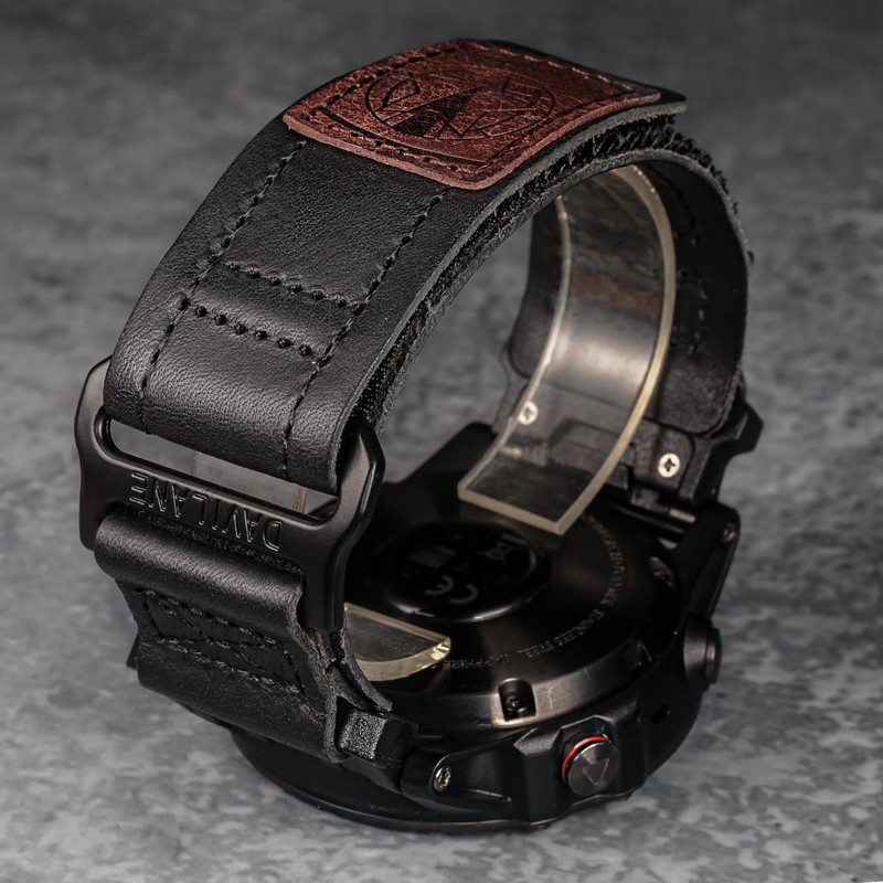 DAVILANE 22mm Leather Tactical Watch Band, Military Quick Fit Strap