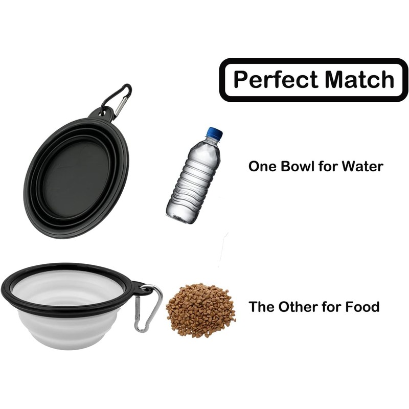 2Pack Collapsible Dog Travel Bowls Dog Small/Large Travel Bowl Portable