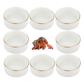 8 Pcs Hermit Crab Ceramic Water Bowl, Tarantula Mini Food Dish for Hermit Crab Tarantula Spider Millipede Tiny Bugs