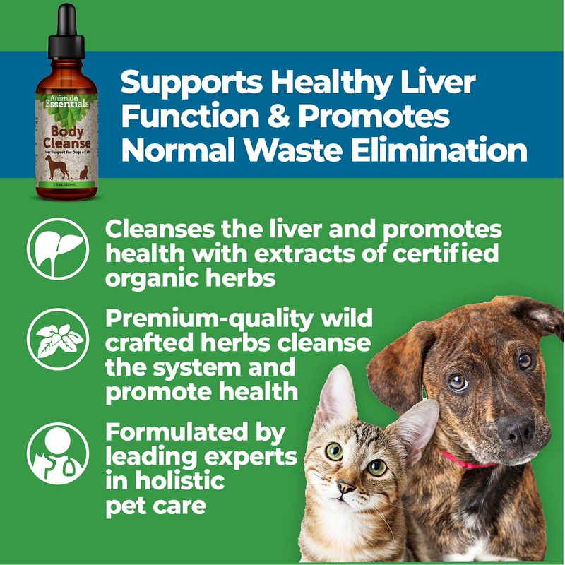 Animal Essentials Body Cleanse Liver Support for Dogs & Cats,