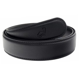 QHA Mens Ratchet Belt Strap 35mm Wide Automatic Belts Without Buckle Q01 Black 32"-38"