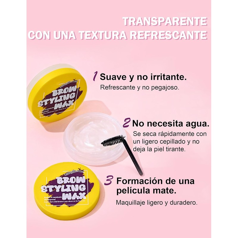 Erinde Cera Transparente Para Cejas Gel Moldeador, Duradero, Impermeable y