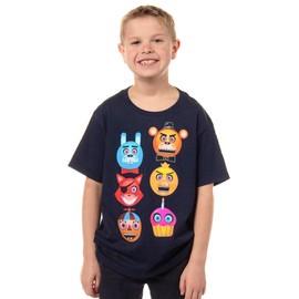 Five Nights at Freddys Boys Freddy Fazbear Glow in the Dark T-Shirt Size 14, Navy